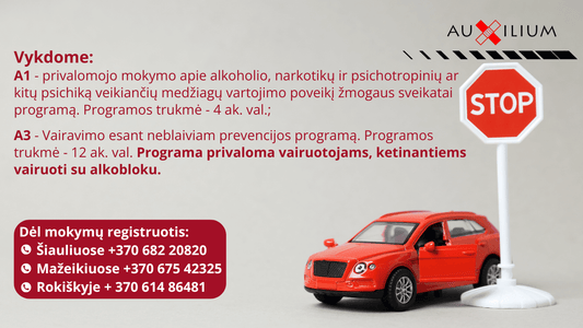 Vairuotojams ketinantiems vairuoti su alkobloku